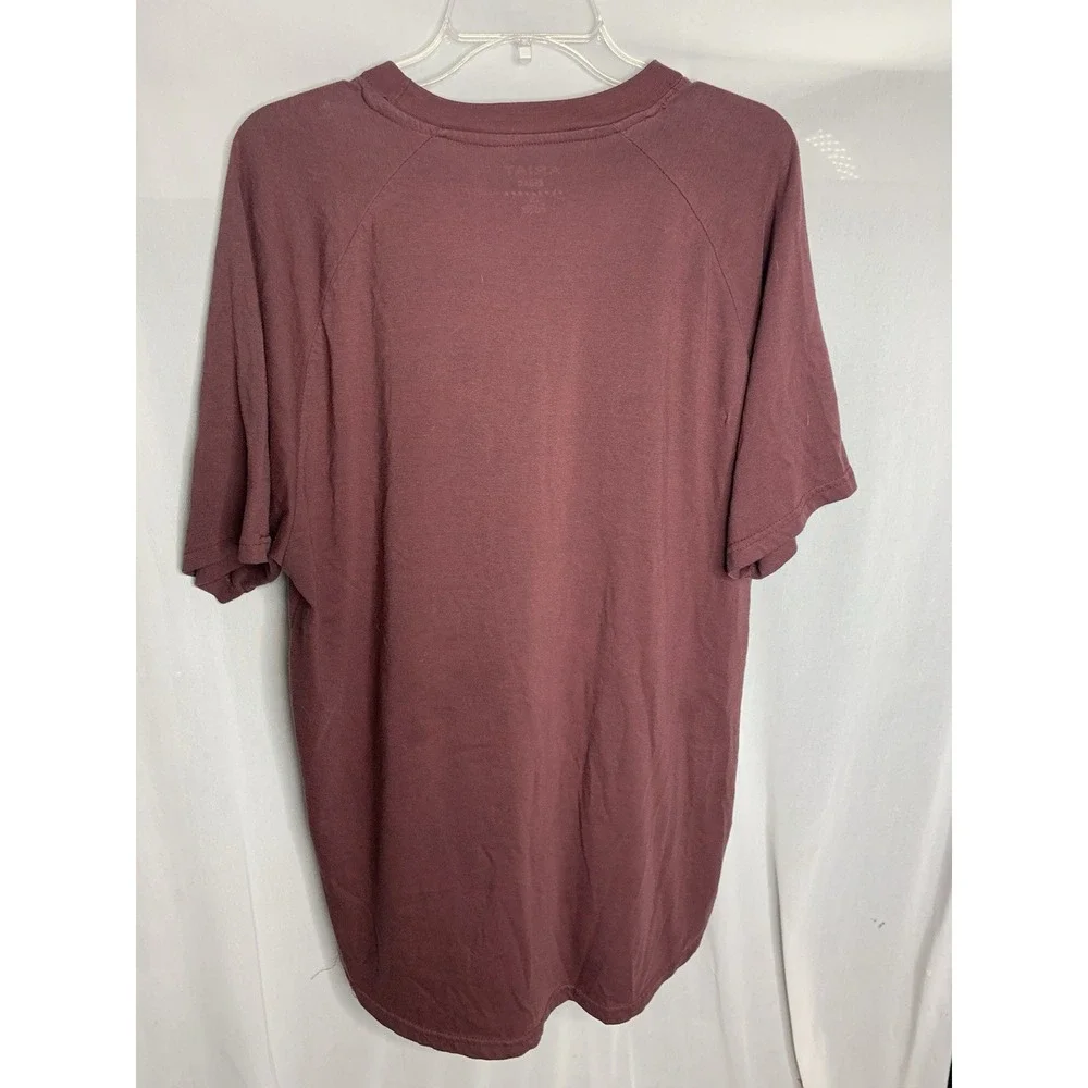 Mens Large  ARIAT Rebar Burgundy Pocket‎ Tshirt Short Sleeve - Picture 2 of 6